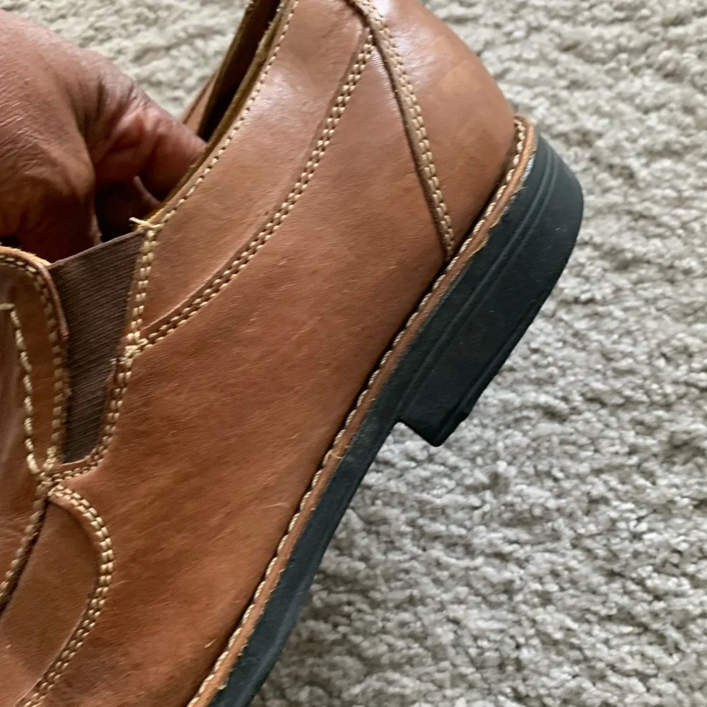 Sandro Brown Leather Slip-On Loafers Pre-loved Shors.